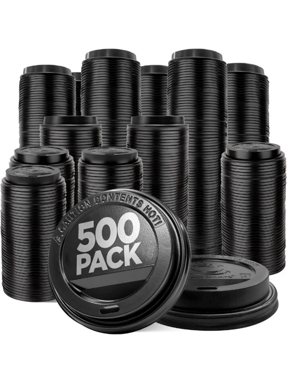 500 Disposable Coffee Cup Lids for 8-24 oz Paper Cups - Dome Lids for To-Go